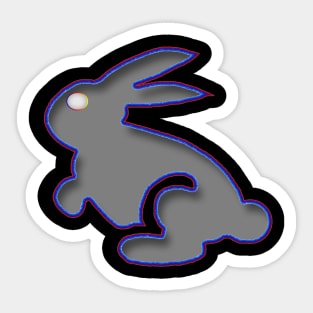 Neon Gray Rabbit of the Future Without the shows title Sticker